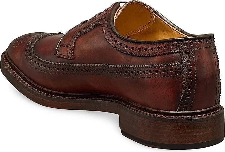 Men's Mason Brogue-Detail Leather Derbys - Black - Size 9 - Image 6