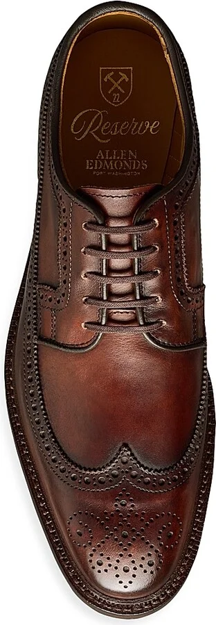 Men's Mason Brogue-Detail Leather Derbys - Black - Size 9 - Image 7