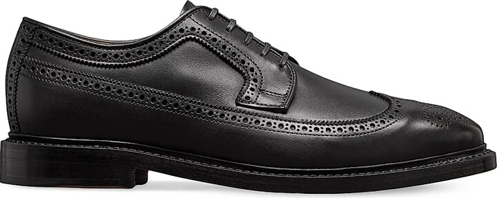 Men's Mason Brogue-Detail Leather Derbys - Black - Size 9