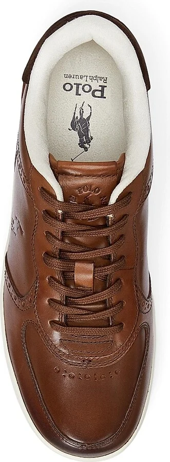 Men's Masters Court Burnished Leather Low-Top Sneakers - Tan - Size 10 - Image 4