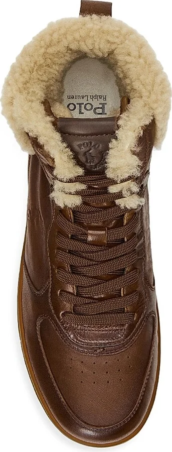 Men's Masters Mid-Top Shearling Sneakers - Brown - Size 7.5 - Image 4