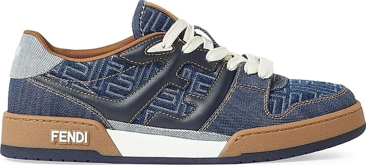 Men's Match FF Denim & Leather Low-Top Sneakers - Blue - Size 10