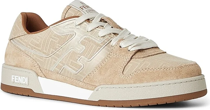 Men's Match FF Logo Suede Sneakers - Biscuit Sabbia - Size 11 - Image 2