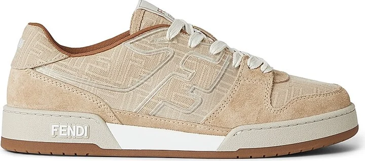 Men's Match FF Logo Suede Sneakers - Biscuit Sabbia - Size 11
