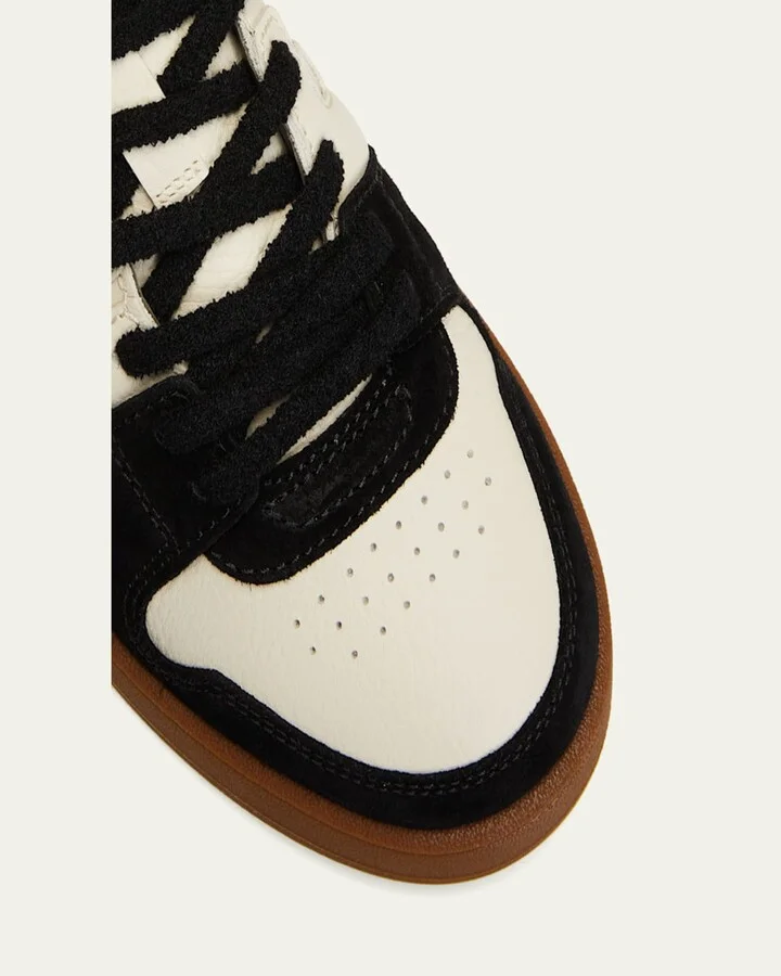 Men's Match Leather FF-Logo Low-Top Sneakers - Image 2