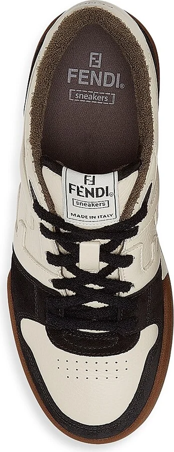 Men's Match Leather Sneakers - Black Cream - Size 11 - Image 5