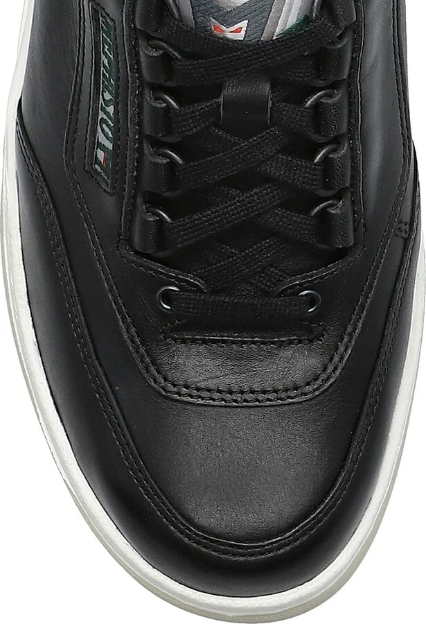 Men's Match Leather Tennis Sneakers - Black - Size 7 - Image 4