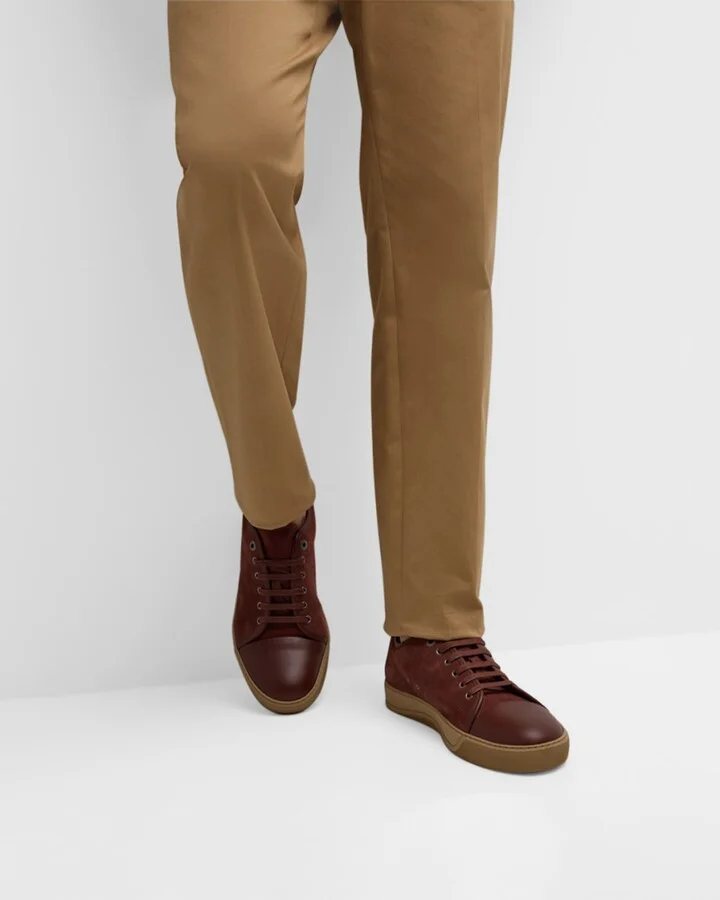 Men's Matte Cap-Toe Low-Top Sneakers - Image 3