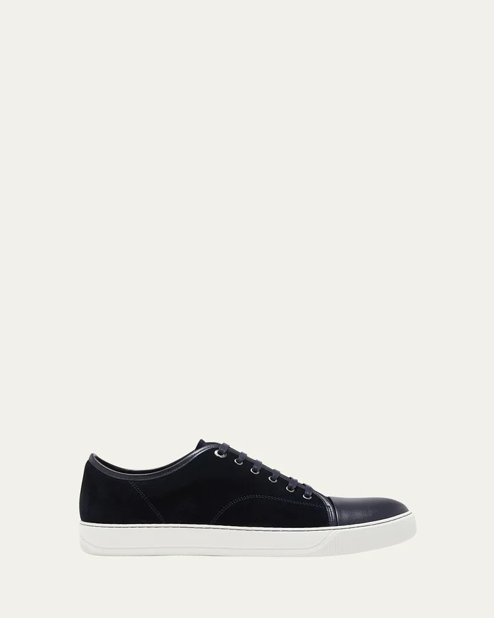 Men's Matte Cap-Toe Low-Top Sneakers