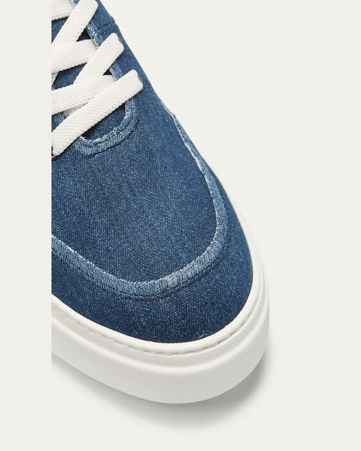 Men's Maverik Weatherproof Denim and Leather Low-Top Sneakers - Image 5