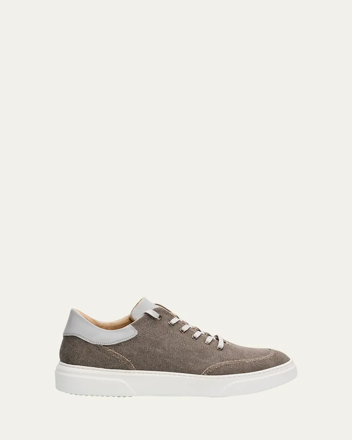 Men's Maverik Weatherproof Denim and Leather Low-Top Sneakers