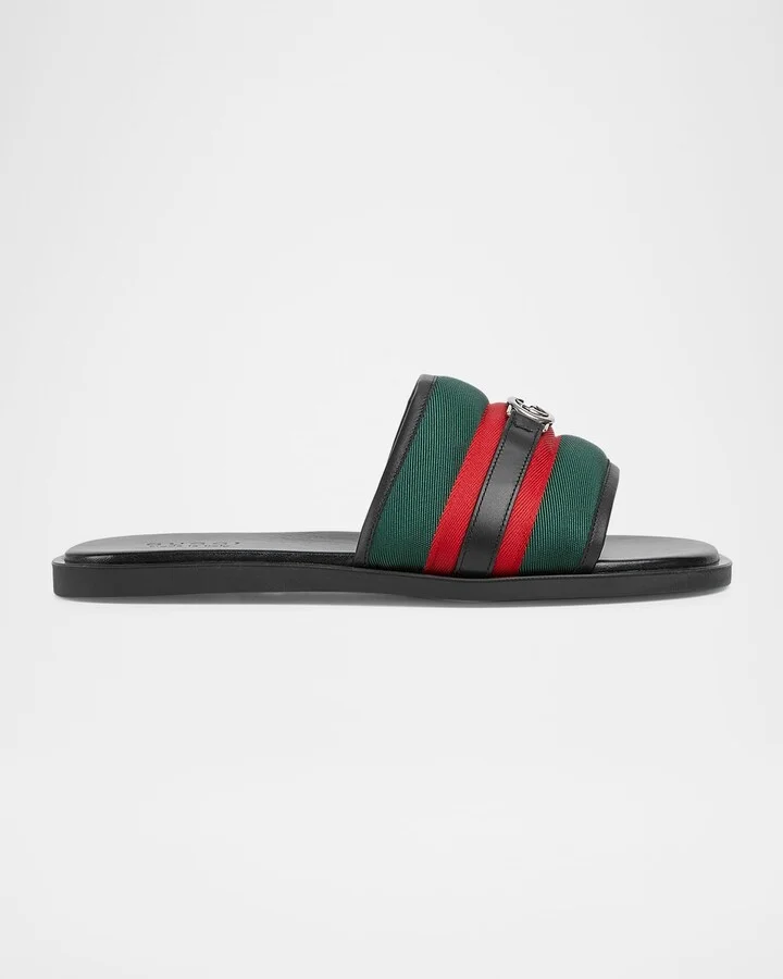 Men's Maverik Web Slide Sandals with Interlocking G