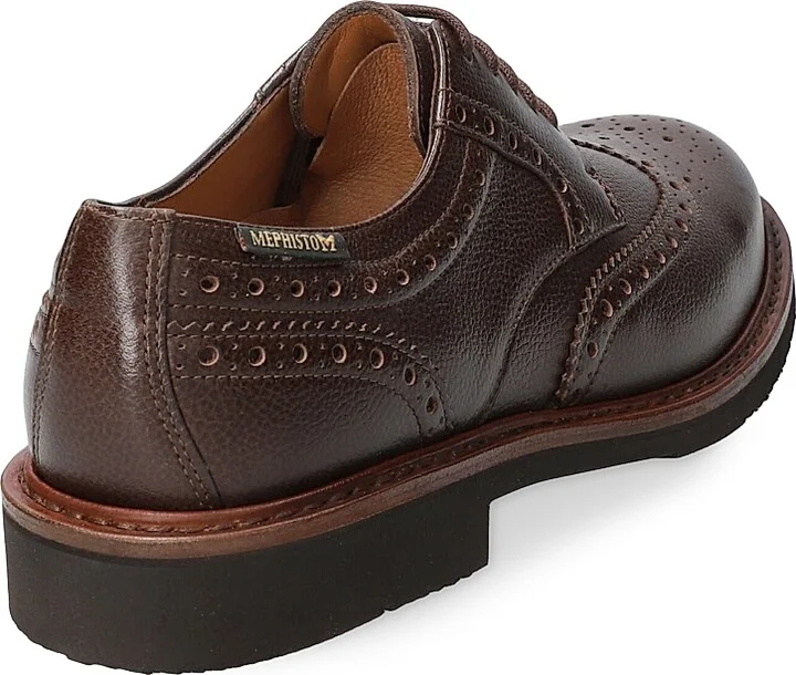 Men's Max Leather Lace-Up Brogues - Chestnut - Size 7 - Image 3
