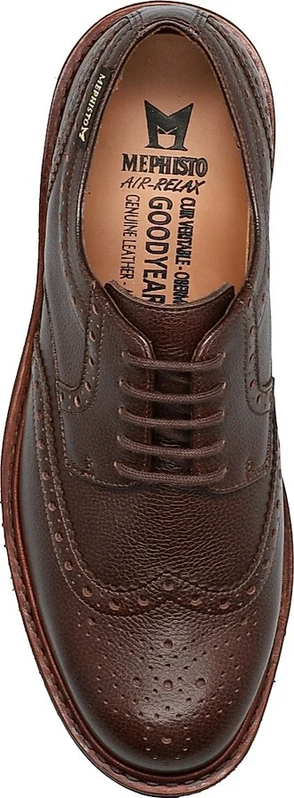 Men's Max Leather Lace-Up Brogues - Chestnut - Size 7 - Image 5