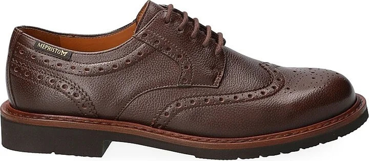 Men's Max Leather Lace-Up Brogues - Chestnut - Size 7