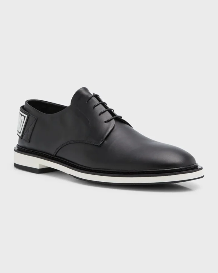 Men's Maxi-Logo Leather Derby Shoes - Image 3