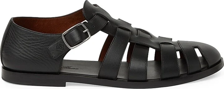 Men's Maxime Walk Leather Sandals - Black - Size 7.5