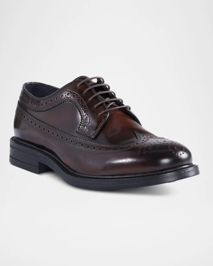 Men's Maxwell Wingtip Brogue Leather Derby Shoes - Image 2