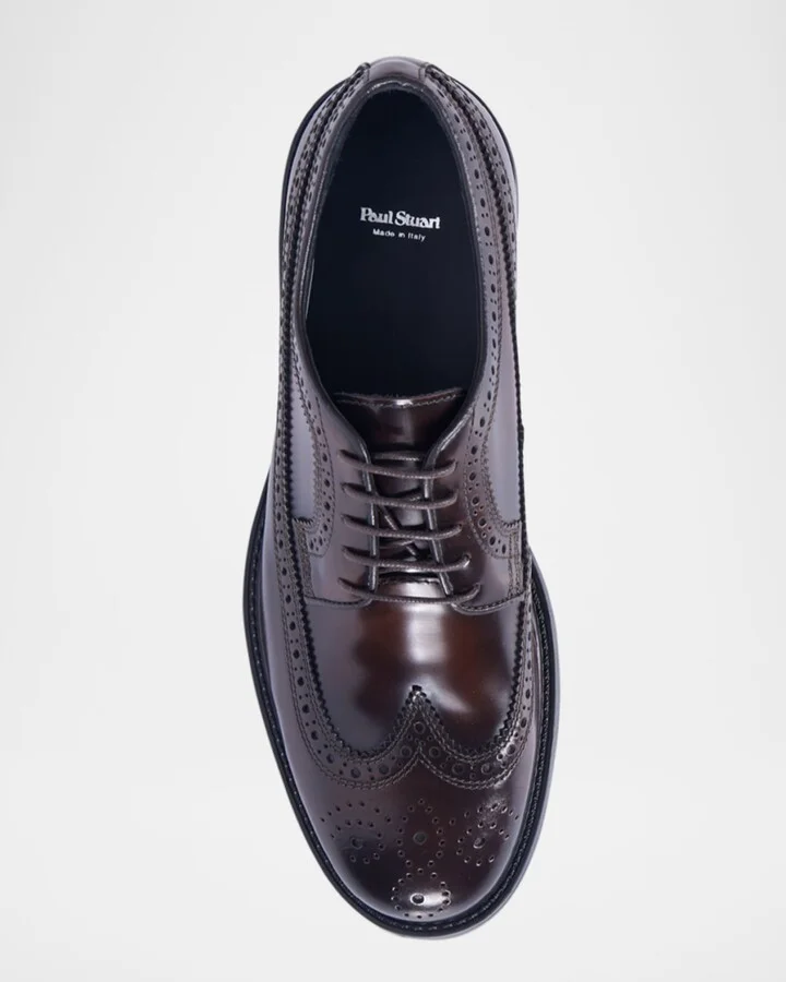 Men's Maxwell Wingtip Brogue Leather Derby Shoes - Image 3