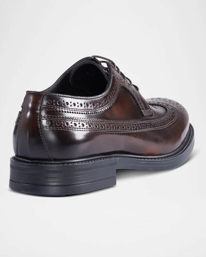 Men's Maxwell Wingtip Brogue Leather Derby Shoes - Image 4