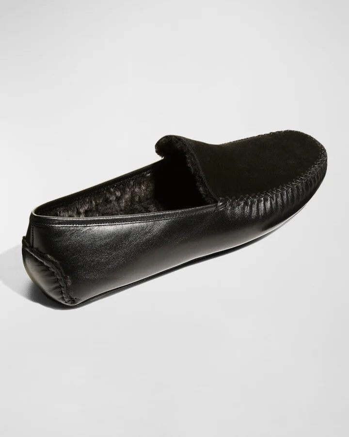 Men's Mayfair Mix-Leather Shearling-Lined Loafers - Image 2