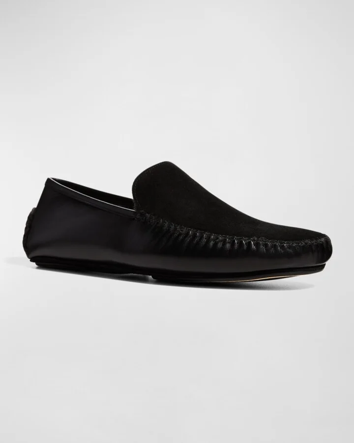 Men's Mayfair Mix-Leather Shearling-Lined Loafers - Image 4