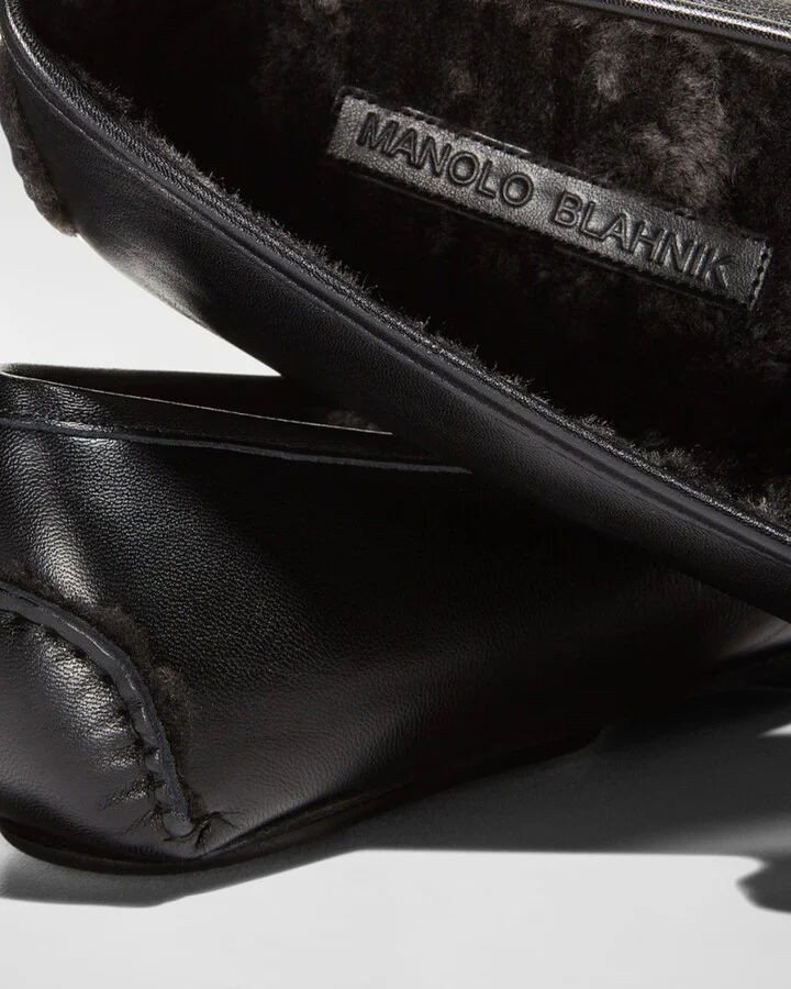 Men's Mayfair Mix-Leather Shearling-Lined Loafers - Image 5