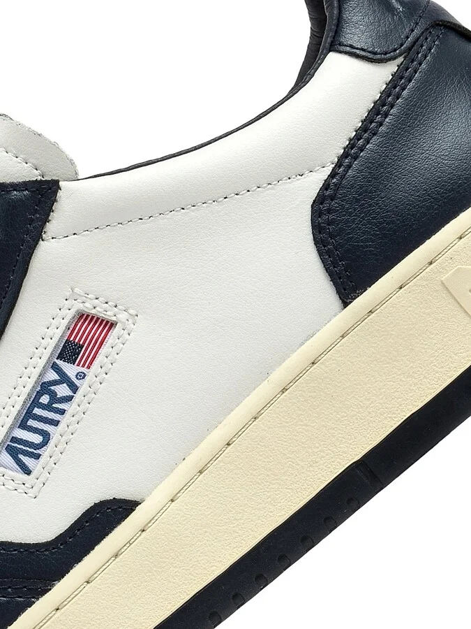 Men's Medalist Leather Low-Top Sneakers - White Blue - Size 6 - Image 6