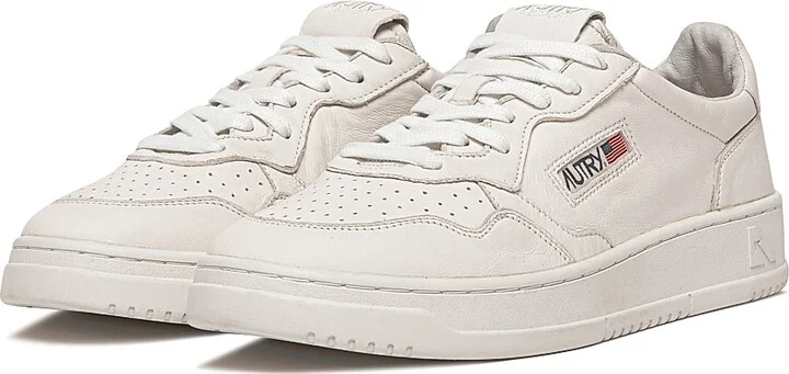 Men's Medalist Leather Low-Top Sneakers - White Blue - Size 6 - Image 7