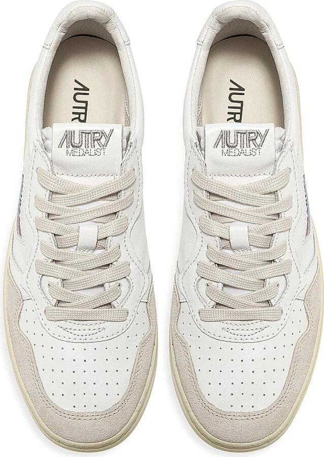 Men's Medalist Suede Low-Top Sneakers - White - Size 6 - Image 4