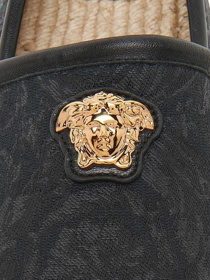 Men's Medusa Emblem Espadrilles - Black Gold - Size 7 - Image 5