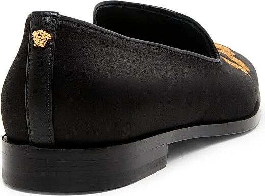 Men's Medusa Embroidered Loafers - Black Gold - Size 8 - Image 3