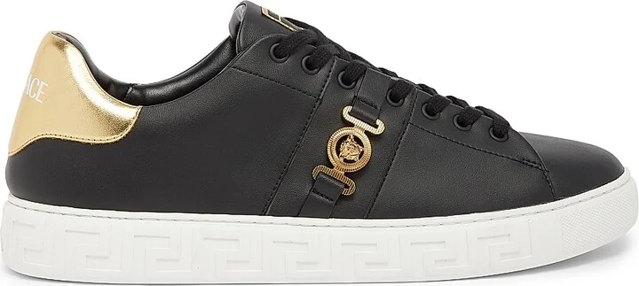 Men's Medusa Nylon Low-Top Sneakers - Black Gold - Size 7