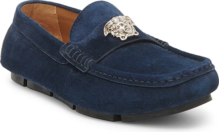 Men's Medusa Suede Driving Loafers - Navy - Size 8 - Image 2