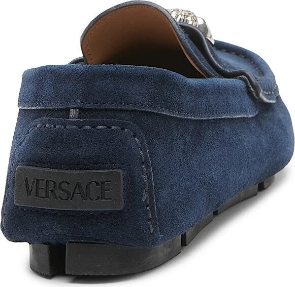 Men's Medusa Suede Driving Loafers - Navy - Size 8 - Image 3