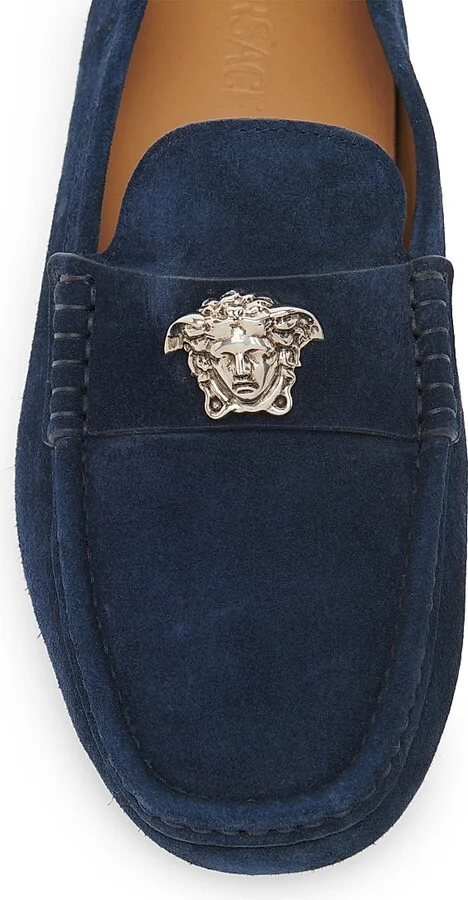 Men's Medusa Suede Driving Loafers - Navy - Size 8 - Image 5
