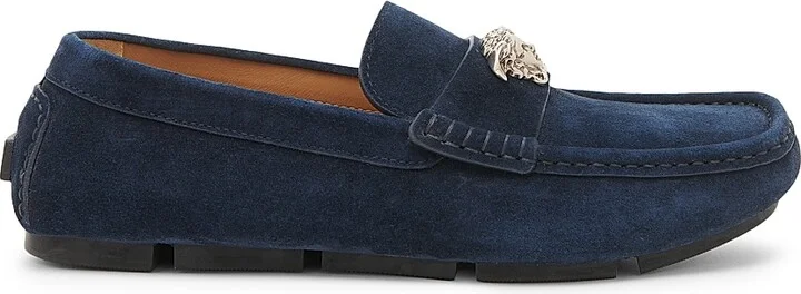 Men's Medusa Suede Driving Loafers - Navy - Size 8