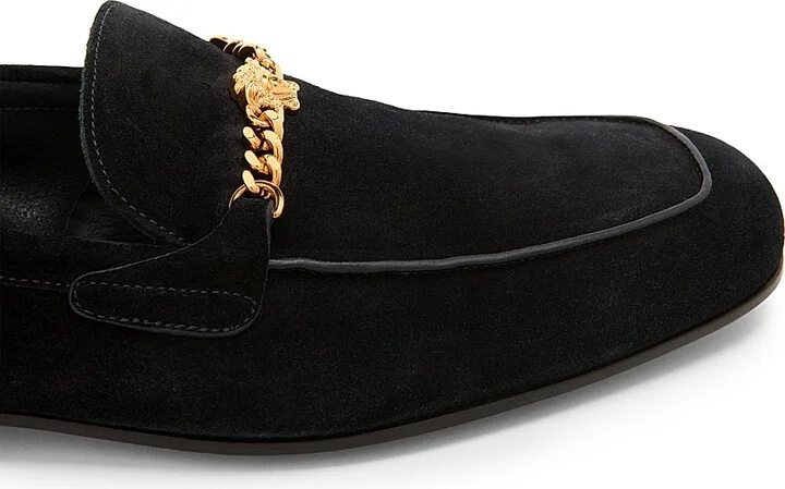 Men's Medusa Suede Sliiper Loafers - Black Gold - Size 7 - Image 6