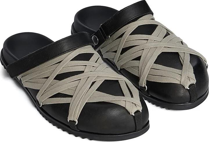 Men's Megalace Granola Leather Mules - Black - Size 11 - Image 4