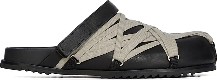 Men's Megalace Granola Leather Mules - Black - Size 11