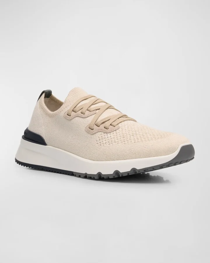 Men's Melange Knit Runner Sneakers - Image 3