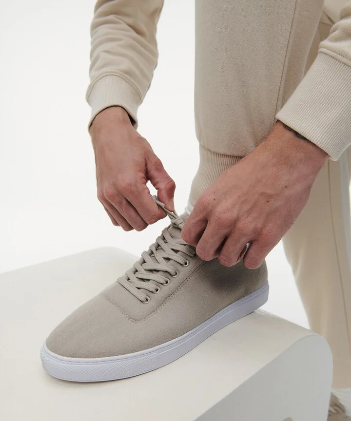 Men's Merino Cashmere Lace Up Sneakers - Image 10