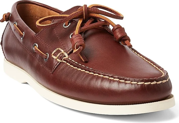 Men's Merton Leather Boat Shoes - Deep Saddle Tan - Size 10 - Image 2