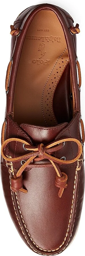 Men's Merton Leather Boat Shoes - Deep Saddle Tan - Size 10 - Image 4