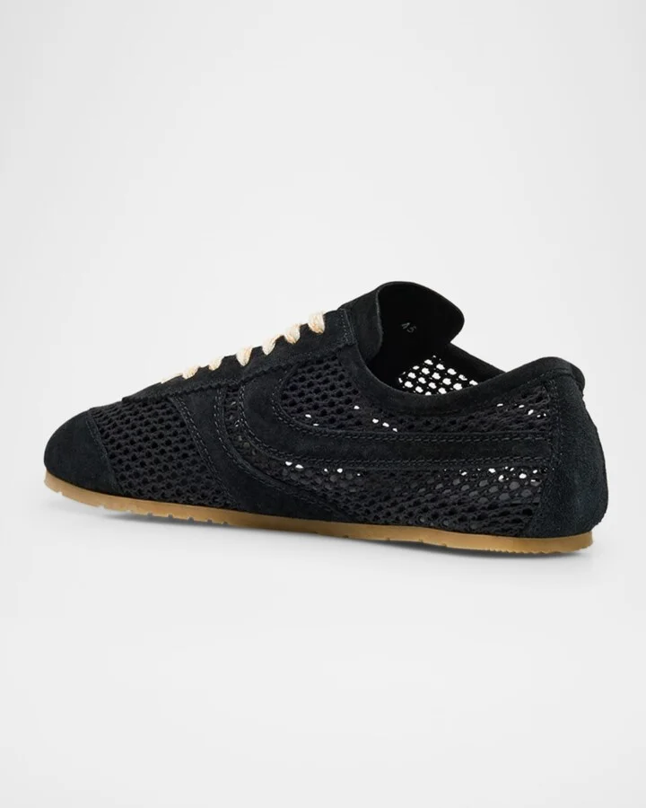 Men's Mesh and Leather Low-Top Sneakers - Image 3