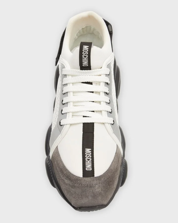 Men's Mesh Bubble Teddy Low-Top Sneakers - Image 2