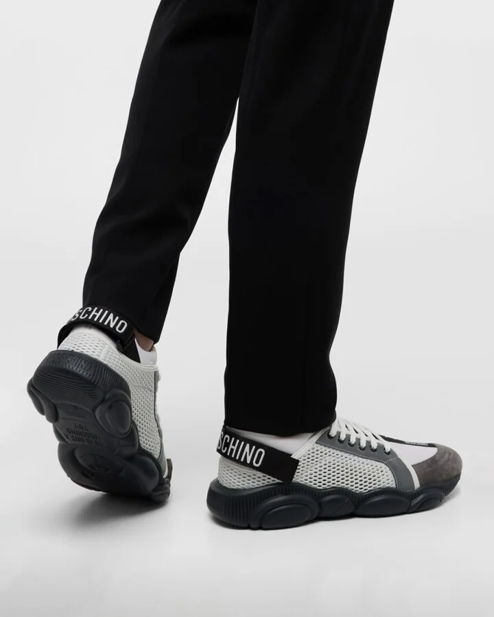 Men's Mesh Bubble Teddy Low-Top Sneakers - Image 3