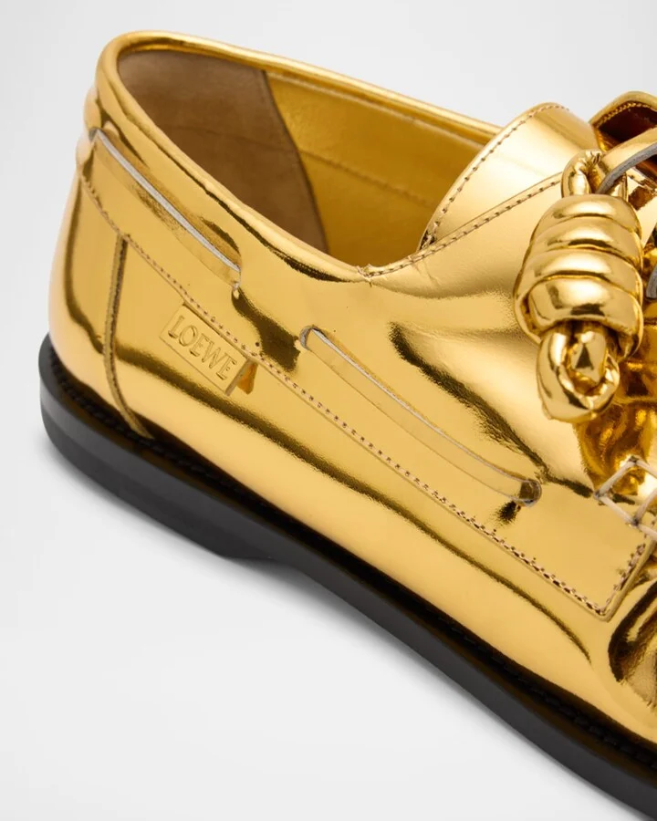 Men's Metallic Calfskin Campo Boat Shoes - Image 2