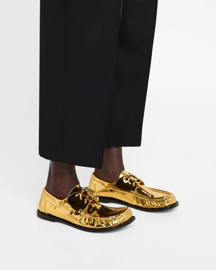 Men's Metallic Calfskin Campo Boat Shoes - Image 4