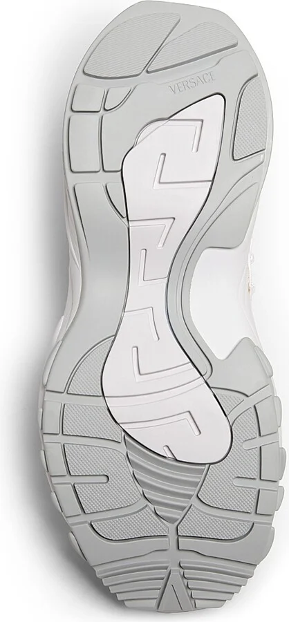 Men's Metallic Netted Sneakers - White Silver - Size 8 - Image 6